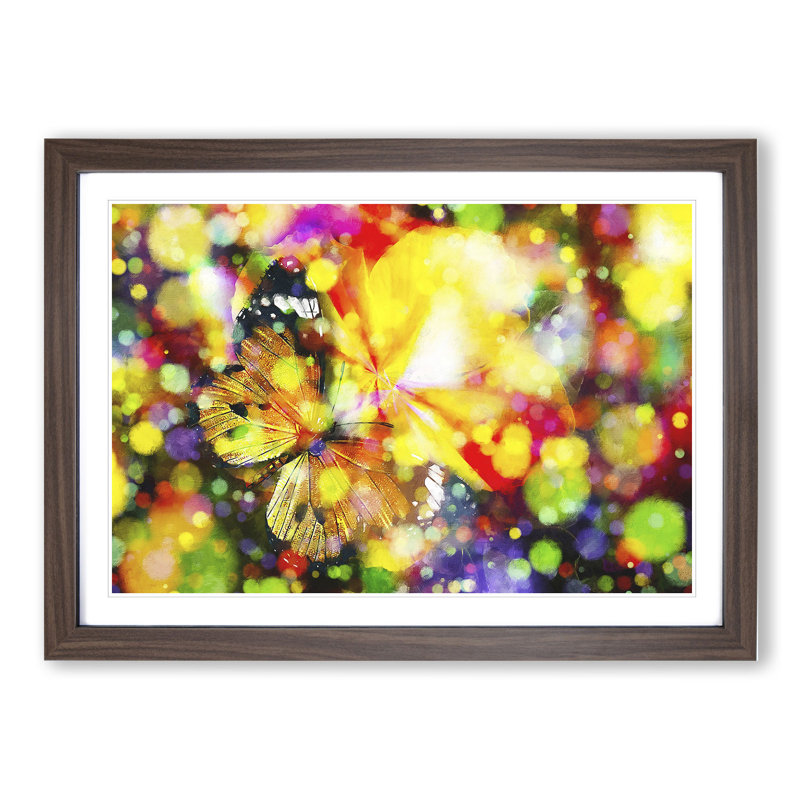 Butterfly Vol.2 - Picture Frame Painting, 48cm H x 65cm W x 2cm D, Walnut Framed
