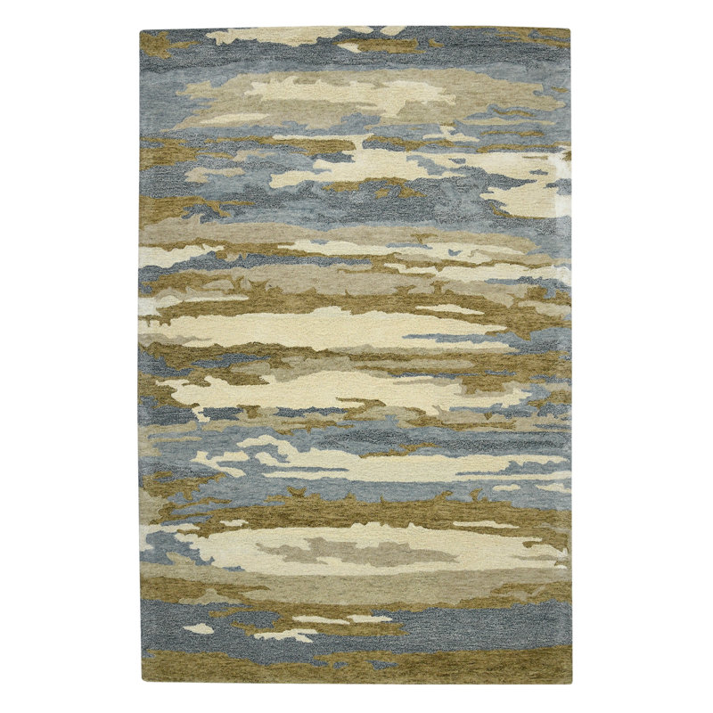 Tapis en laine tissé à la main Husman, Rectangle 8 pi x 10 pi