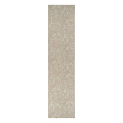 Rug & Kilim's Tudor Style Extra-Long Runner Rug In Cream With Floral Patterns