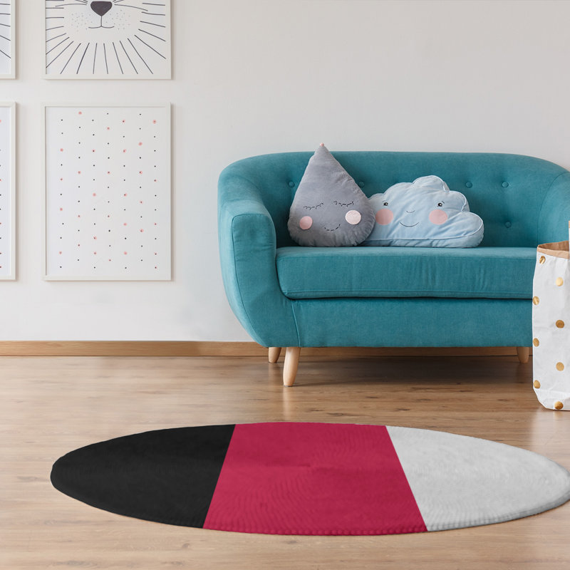Chenille Striped Indoor Rug, Round 5'