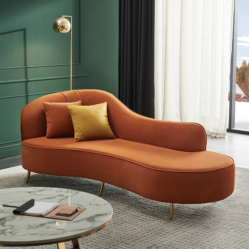 Méridienne tendance et moderne, Orienté à gauche (vu de face), Orange