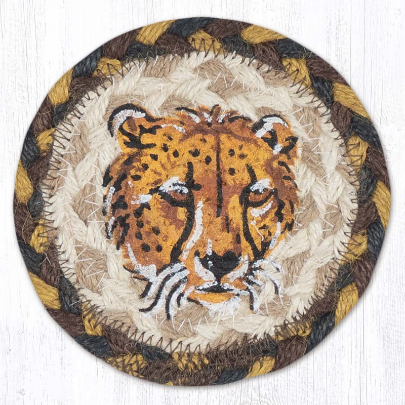  Jute dorée tressée à la main H 5 po avec motif étoile de campagne américaine