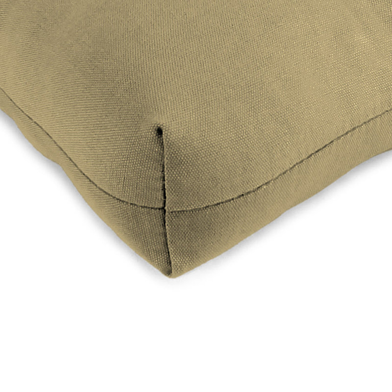 Contoured Outdoor Wicker Seat Cushion, Canvas Heather Beige Polyester