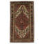 Tapis unique brun / crème en laine noué à la main de style années 1970 de 3 pi 8 po x 6 pi 5 po