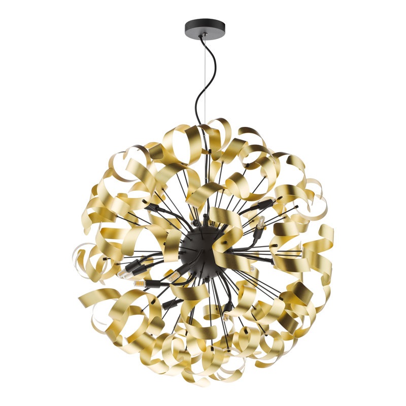 - Light Pendant, 12 Lights, 277cm H x 57cm W x 57cm D, Matt Black