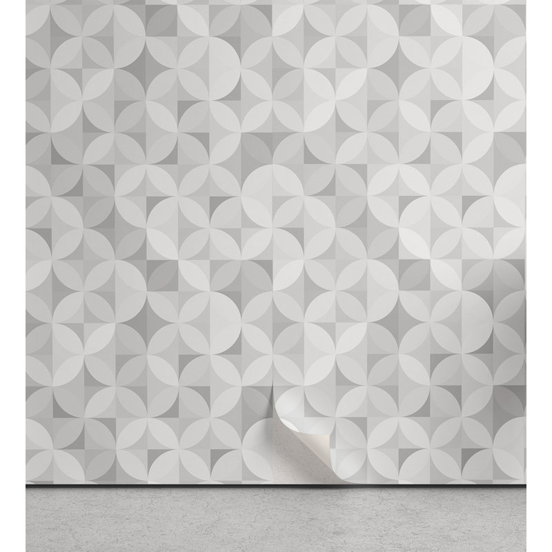 Panneau de papier peint adhésif rétro cercles, L 13 po x L 100 po