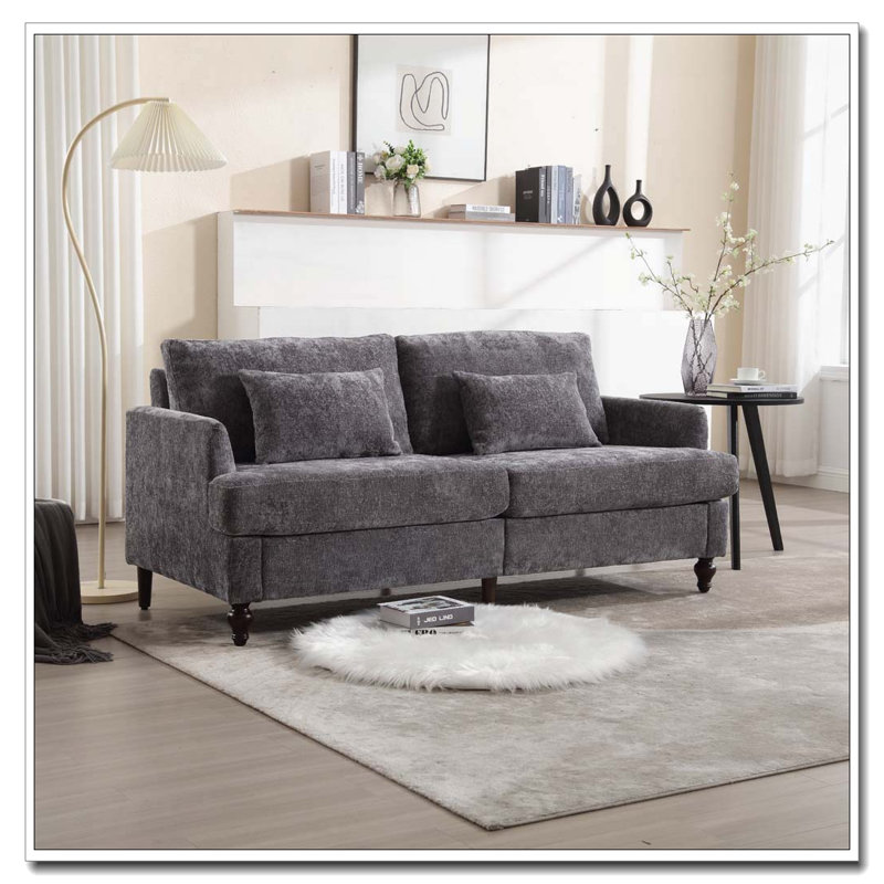 Canapé-lit en chenille moderne, Gris