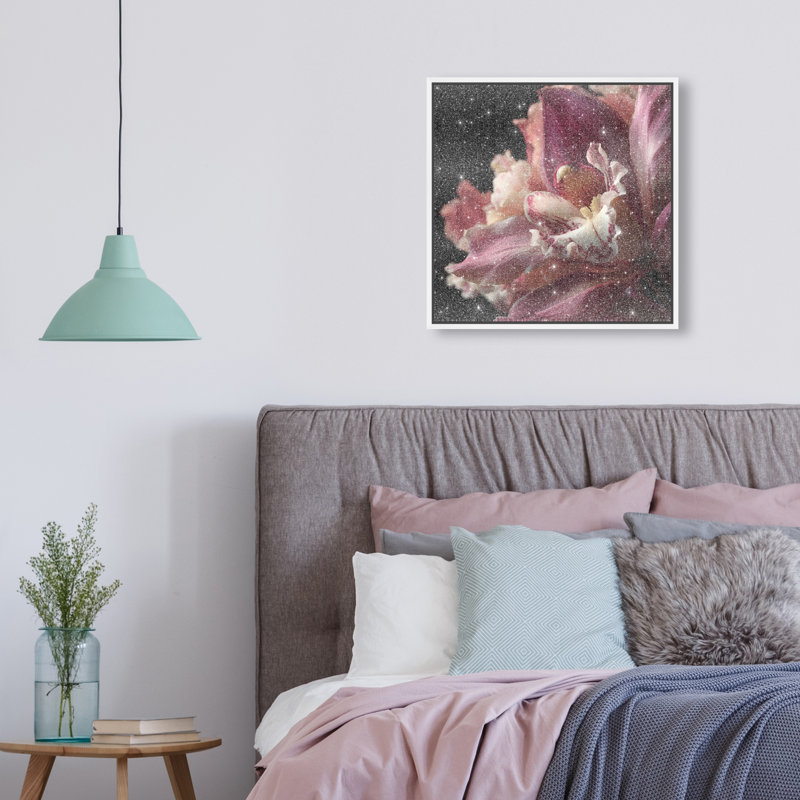 Velvet Labellum Print by Oliver Gal, 17"H x 17"W, White Floater Frame