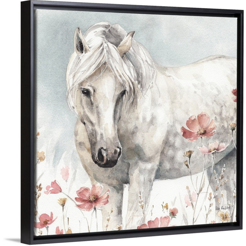 Art sauvage sur toile, "Chevaux sauvages", Toile avec cadre noir, H 32 po x l 32 po x P 2 po