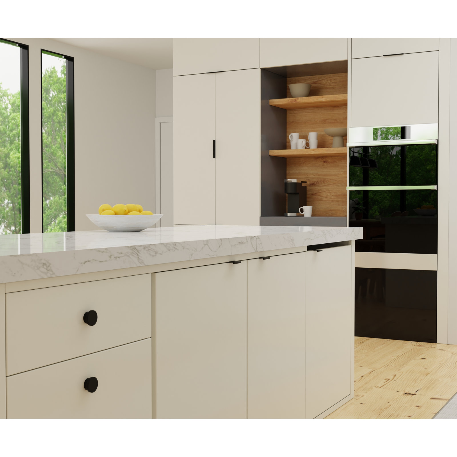 Ethan Oversized Round Cabinet Knob, Matte Black, 1 5/8"