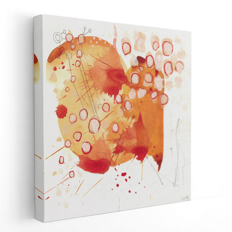 «Orange Wildflowers», reproduction d'art sur toile, H 20 po x l 20 po