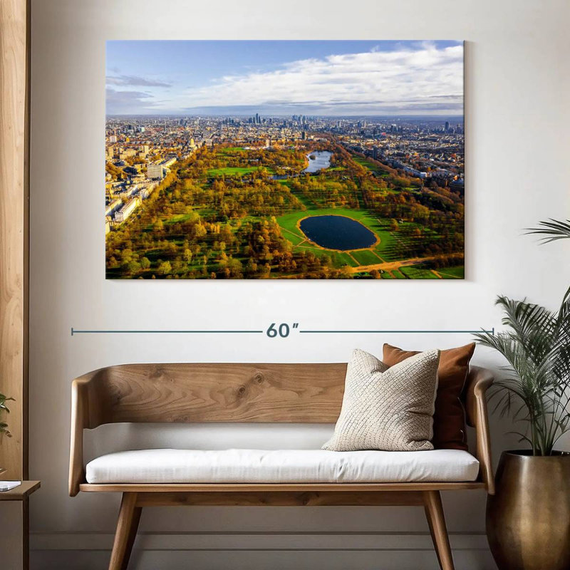 Vue aérienne de Hyde Park, H 34 po x l 51 po