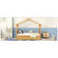 Lit simple en bois avec tiroirs, naturel-129747093
