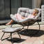 Chaise berçante avec repose-pieds, repose-pieds et coussins en osier toutes saisons-1800876229
