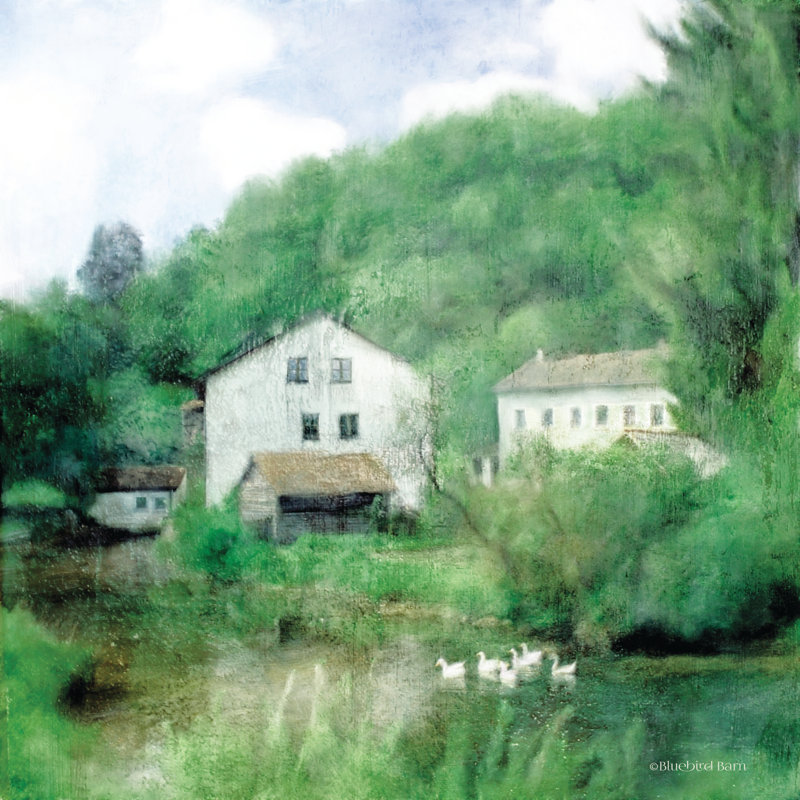 Maison de campagne par Bluebird Barn - impression, H 30 po x l 30 po, Toile tendue