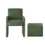 Fauteuil demi-tonneau rembourré avec repose-pieds-106359935