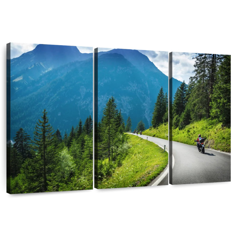 Moto de route des Alpes, H 36 po x l 57 po