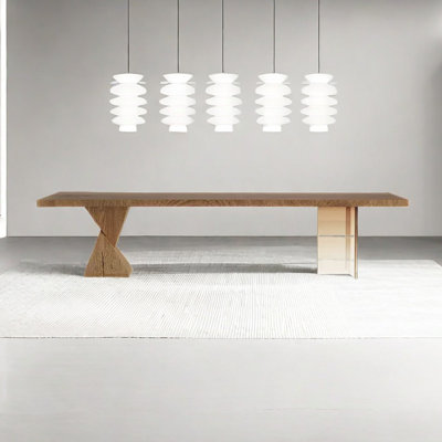 Jazzlynn Ash Solid Wood Top Dining Table
