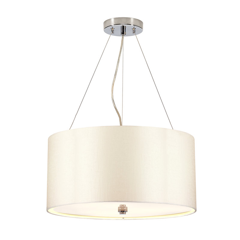 Ausilia 1 - Light Drum Pendant, Polished Chrome, 49cm H x 51cm W x 51cm D