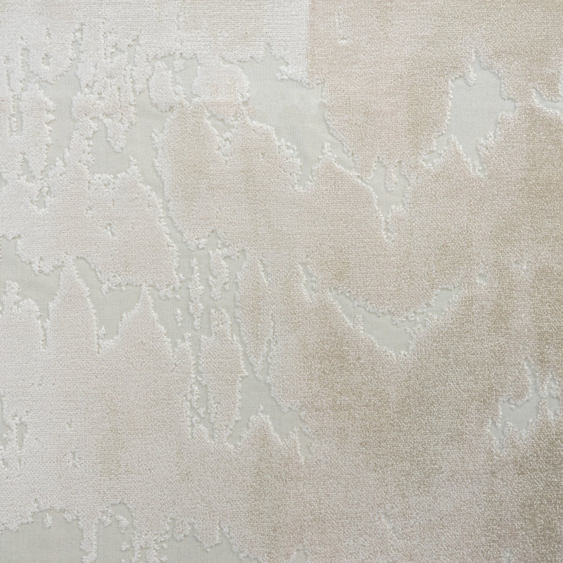 Kanoko-Bhujanga Abstract Cut Velvet Upholstery Fabric, Cream