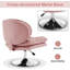 Fauteuil d'appoint pivotant à hauteur réglable, rembourré-1782609616