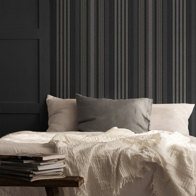 Superfresco Easy Loom Stripe Wallpaper, Black