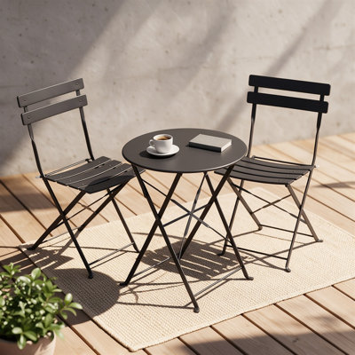 3-Piece Folding Metal Outdoor Bistro Set