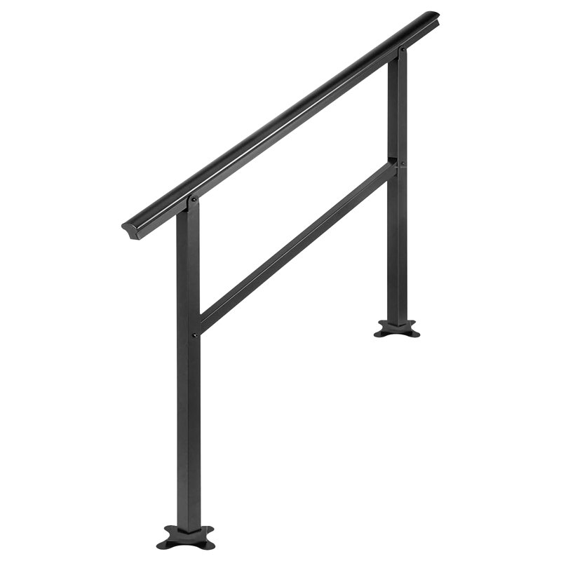 Stair Railing Kit Aluminum Handrail Flexible Outdoor Deck Hand Rail, 89.4cm H x 120.9cm W x 13.5cm D