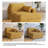 Bentura Oversized Upholstered Orange Corduroy Chaise Lounge with Armrests & Throw Pillows-95259944-93799400