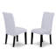 L'ensemble de mobilier de salle à manger 5 pièces comprend une table de cuisine ronde avec piédestal et 4 chaises de salle à manger Parson en tissu gris, noir