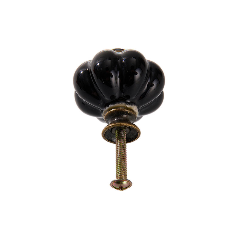6Pcs Pumpkin-shaped Ceramic Furniture Knobs