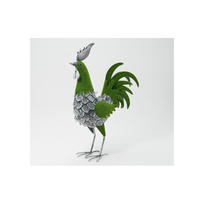 Statue de jardin coq de mousse