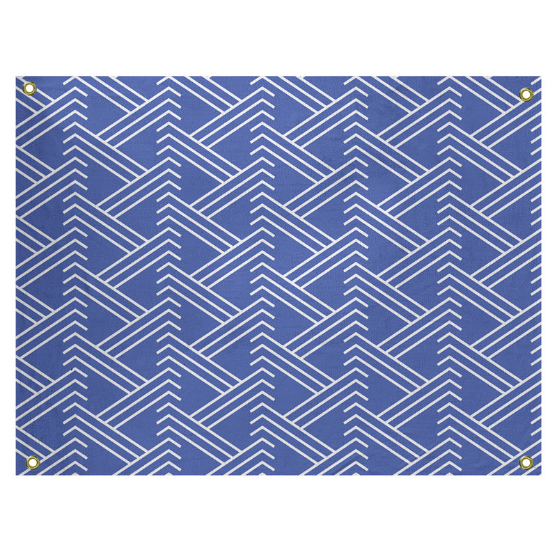 Tapisserie, H 50 po x l 59 po, Bleu/blanc