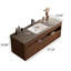 Meuble-lavabo simple 47,24 po avec plateau en pierre Solerno, bois massif, plateau en pierre gris foncé