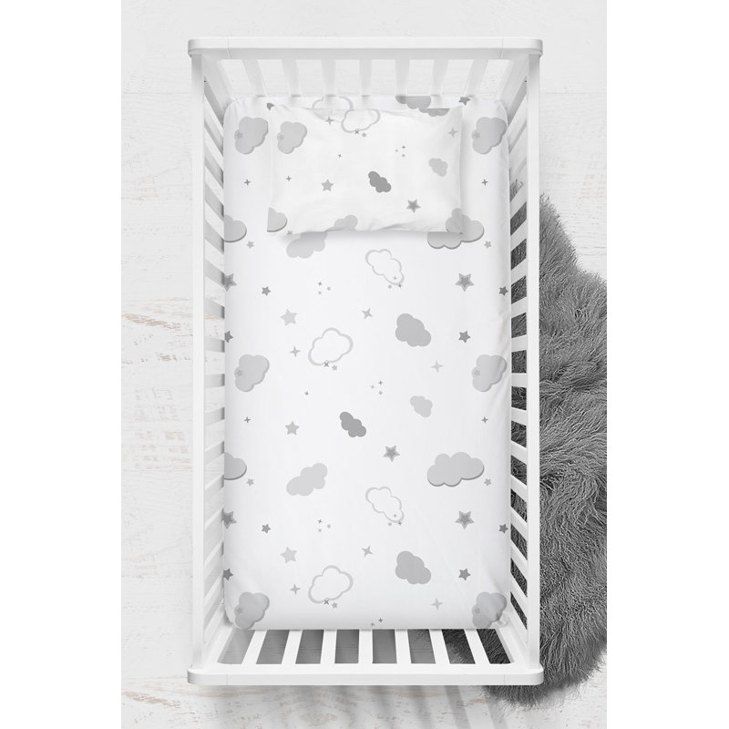 Ranforce Baby Fitted Sheet Set, Gray