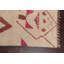 Tapis beige en laine noué à la main de conception unique 6 pi 10 po x 11 pi 0 po