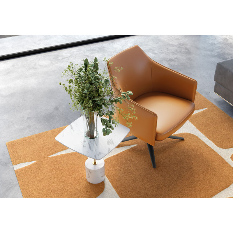 Clayton Leather Armchair, Orange