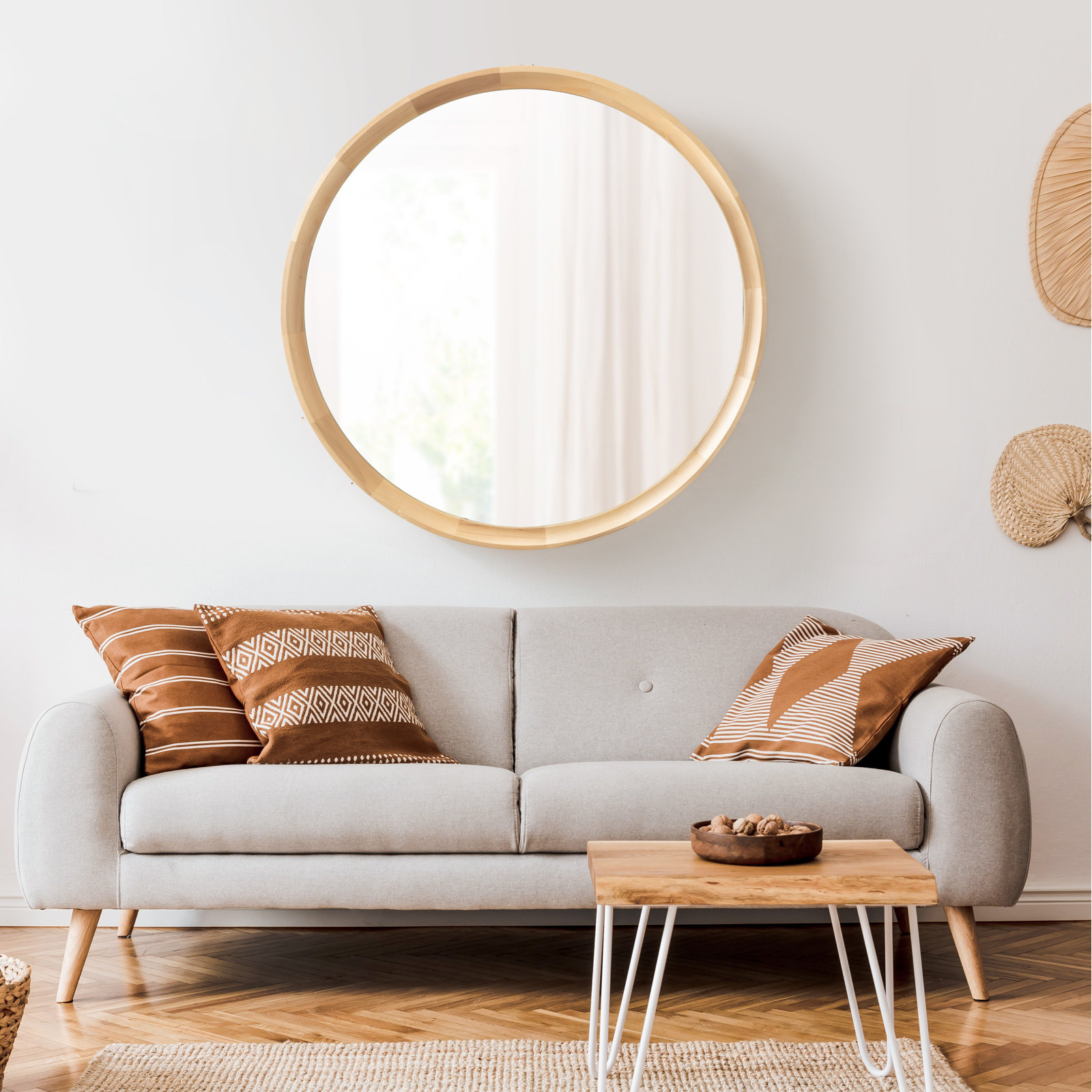Zoie Accent Mirror, Natural, 34" x 34"