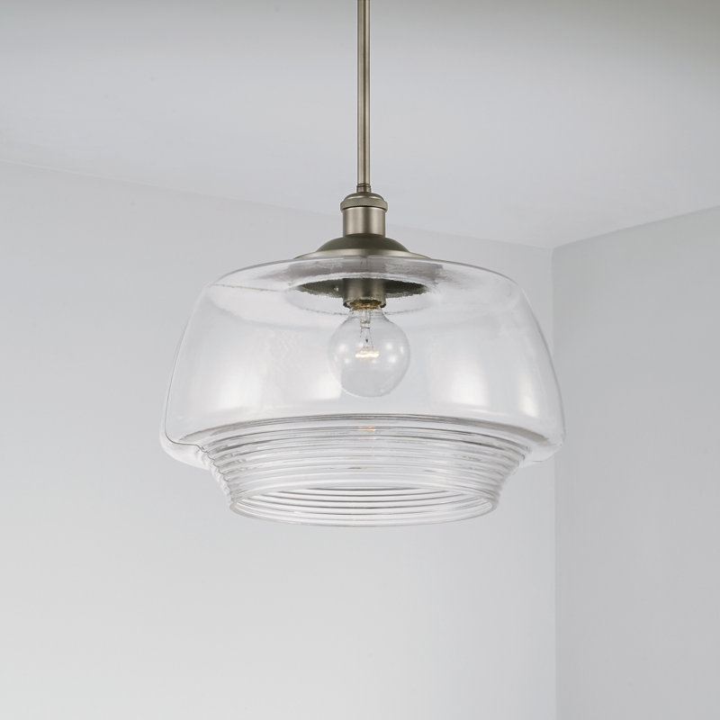 Luminaire suspendu simple à 1 lumière Miller, gris