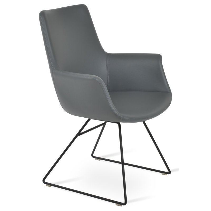 Fauteuil Bottega, Rouge, Gris foncé