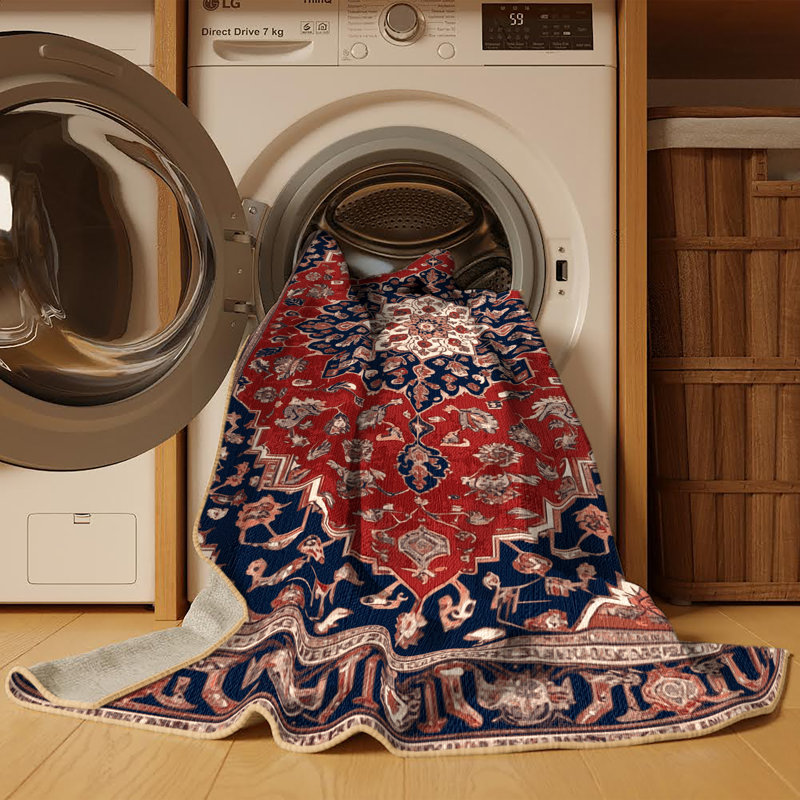 Tapis brun lavable à la machine, Rond 4 pi