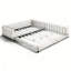 Grand lit plateforme tapissier, lit d'enfant, similicuir-121081816