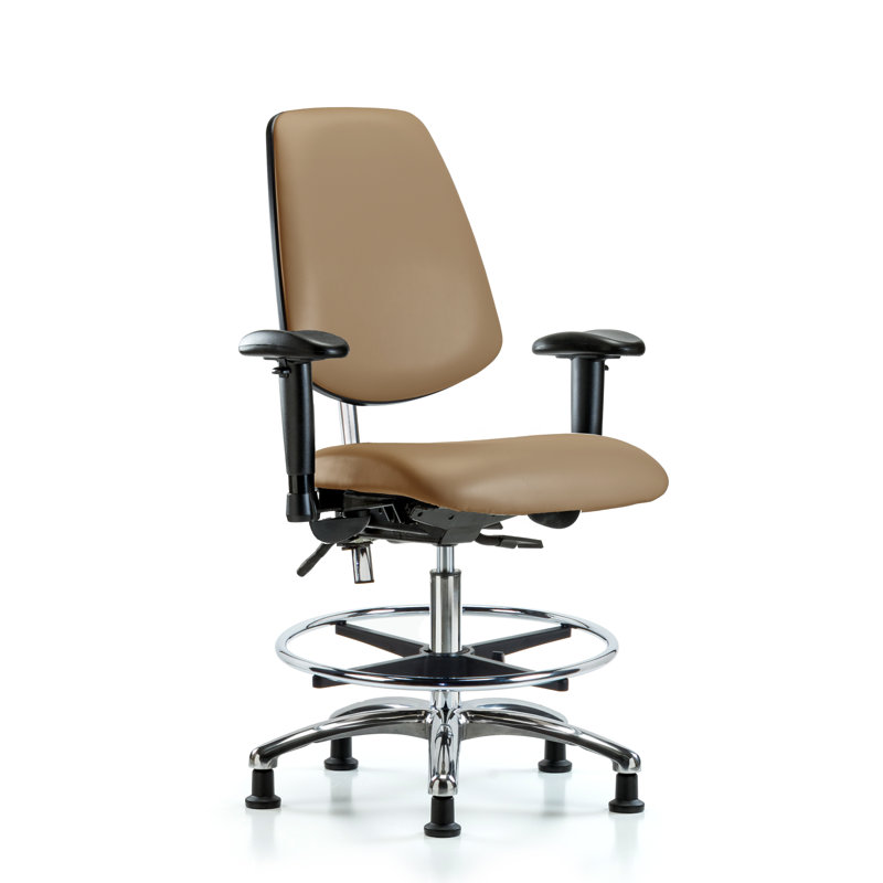Chaise de dessinateur Josiah, Patins, Inclus, Taupe