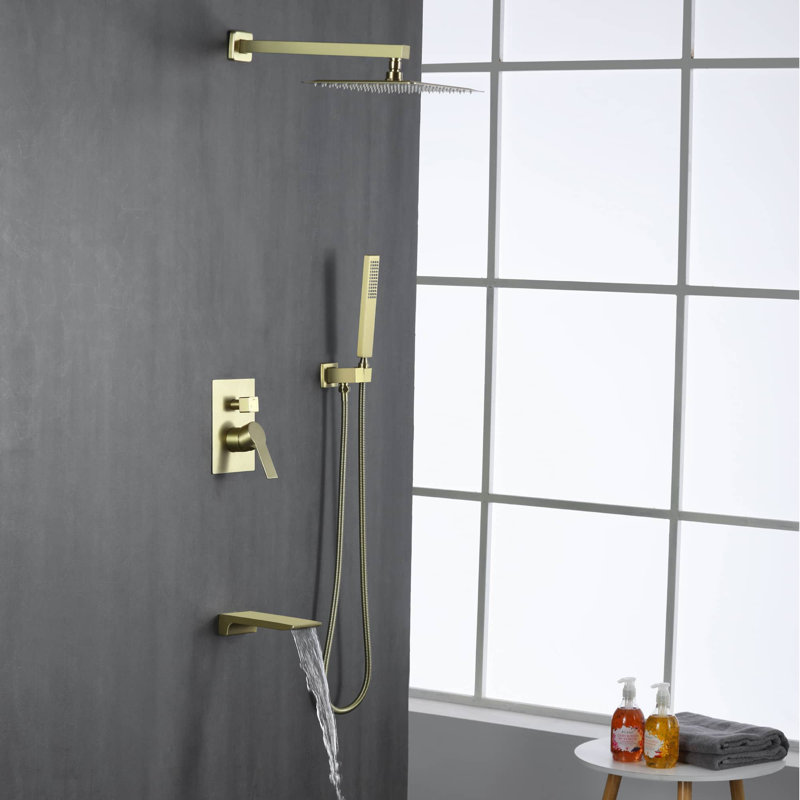 All-In-One Kit with Rough in-Valve, Brushed Gold 