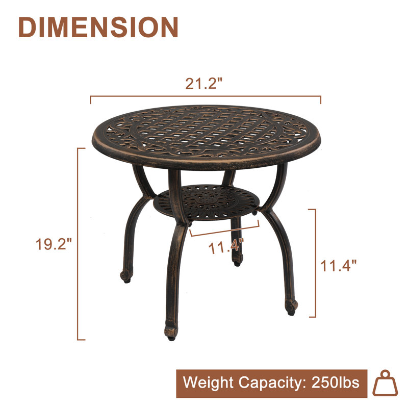Table d'extérieur Kirklan L 23,6 x l 23,6