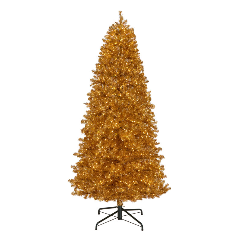 9 Ft. Pre-Lit Christmas True Gold Metallic Tree, 9 Ft