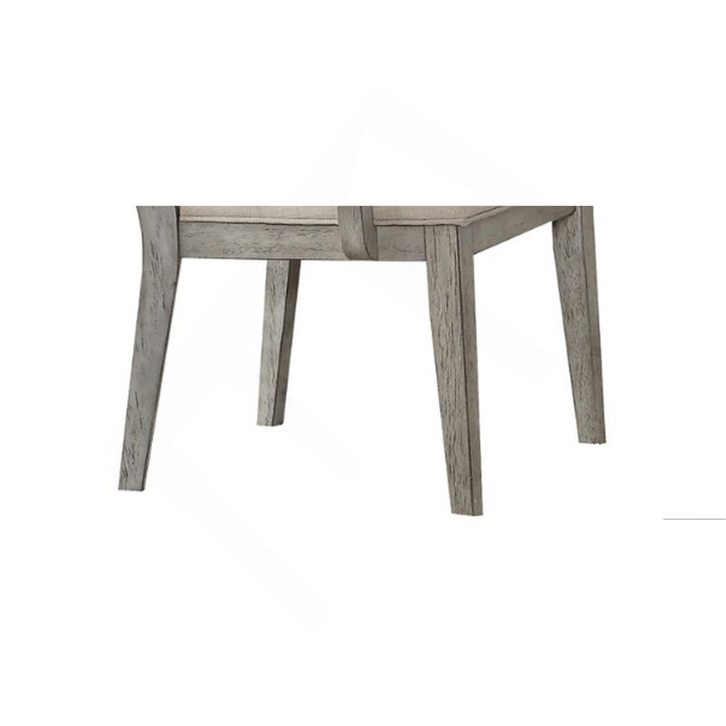 Ensemble de 2 fauteuils en tissu Rocky et finition chêne gris
