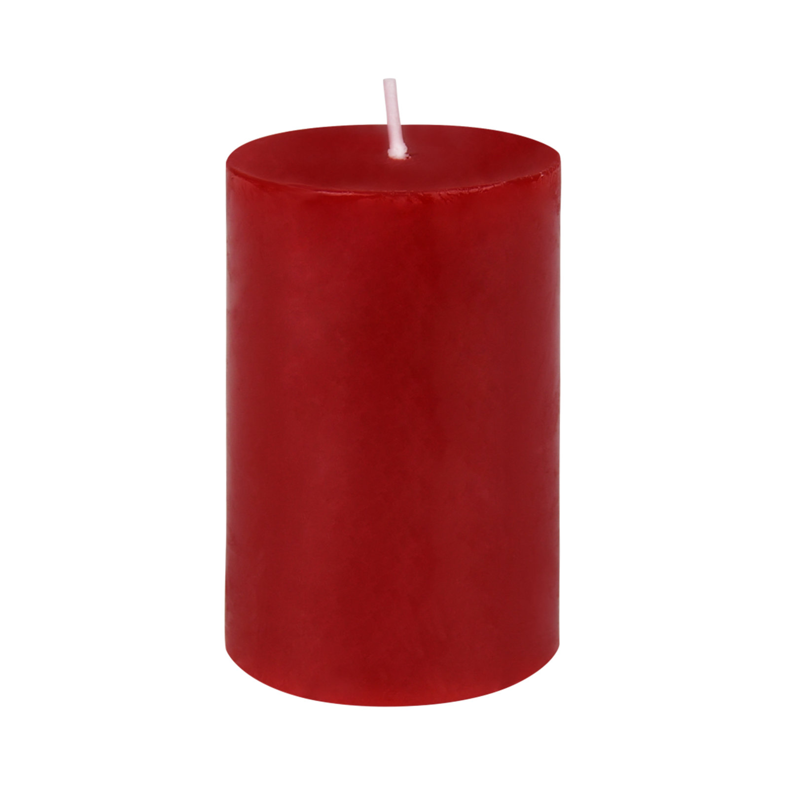 Oliva Unscented Pillar Candle, 1, 3" H x 2" W x 2" D, Red
