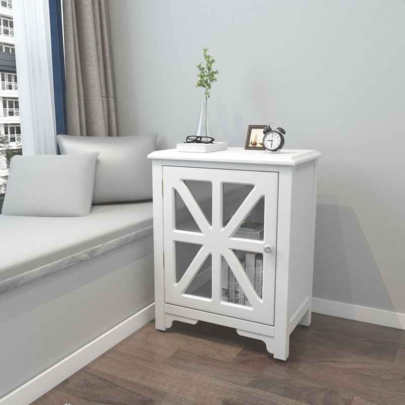 Table de chevet Glema en blanc; Blanc