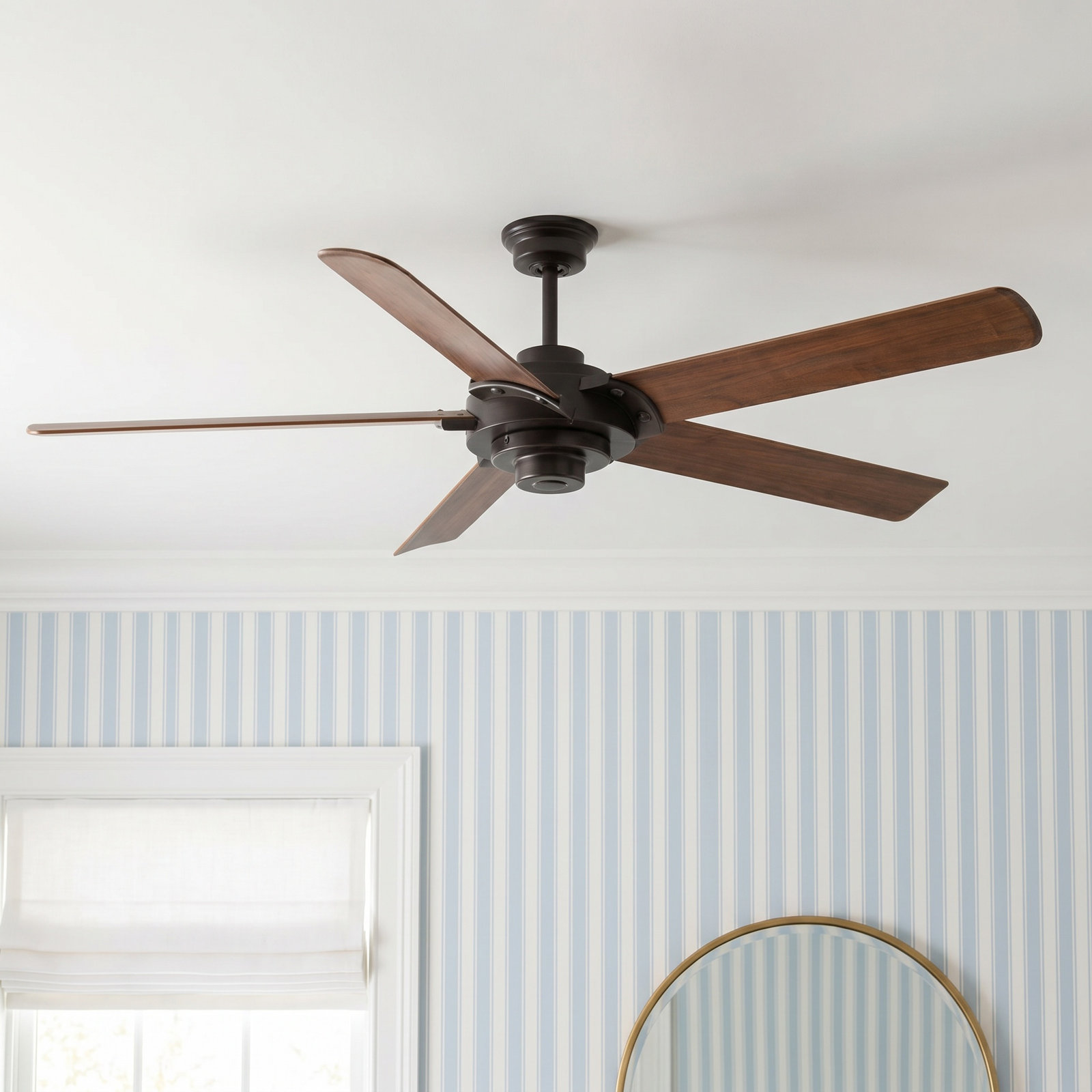 68'' 5 Blade Ceiling Fan, Antique Bronze/Walnut Blades